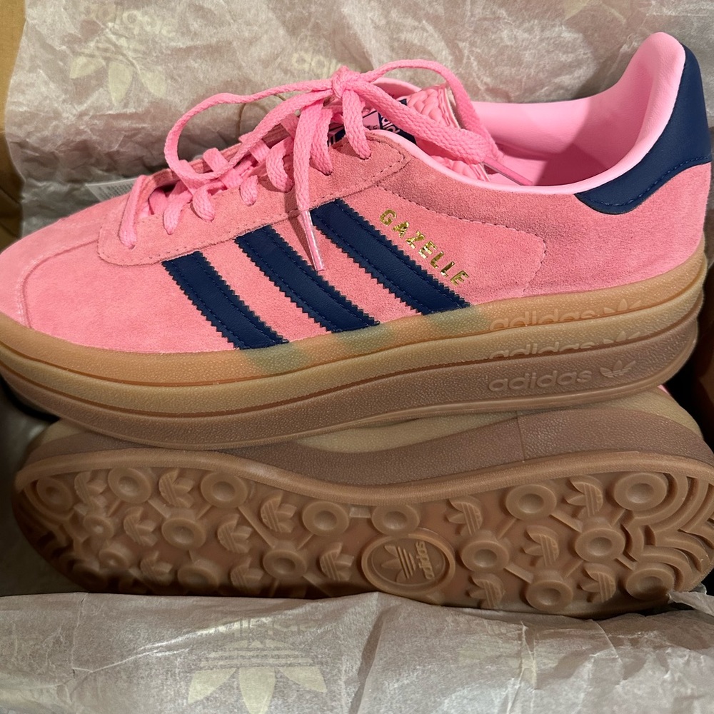 Adidas Gazelle Bold Shoes- Pink glow and victory blue. Women’s size 7.5. NWT